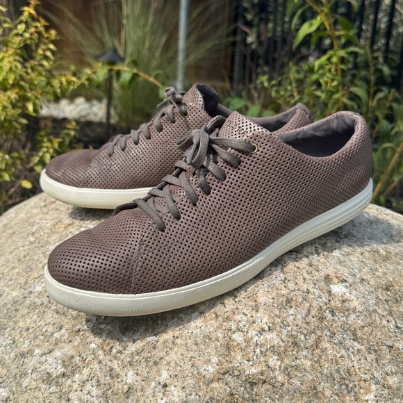 Cole Haan Other - Cole Haan Crosscourt II Sneaker Mens Size 9 Grey Perforated Leather Casual Shoes